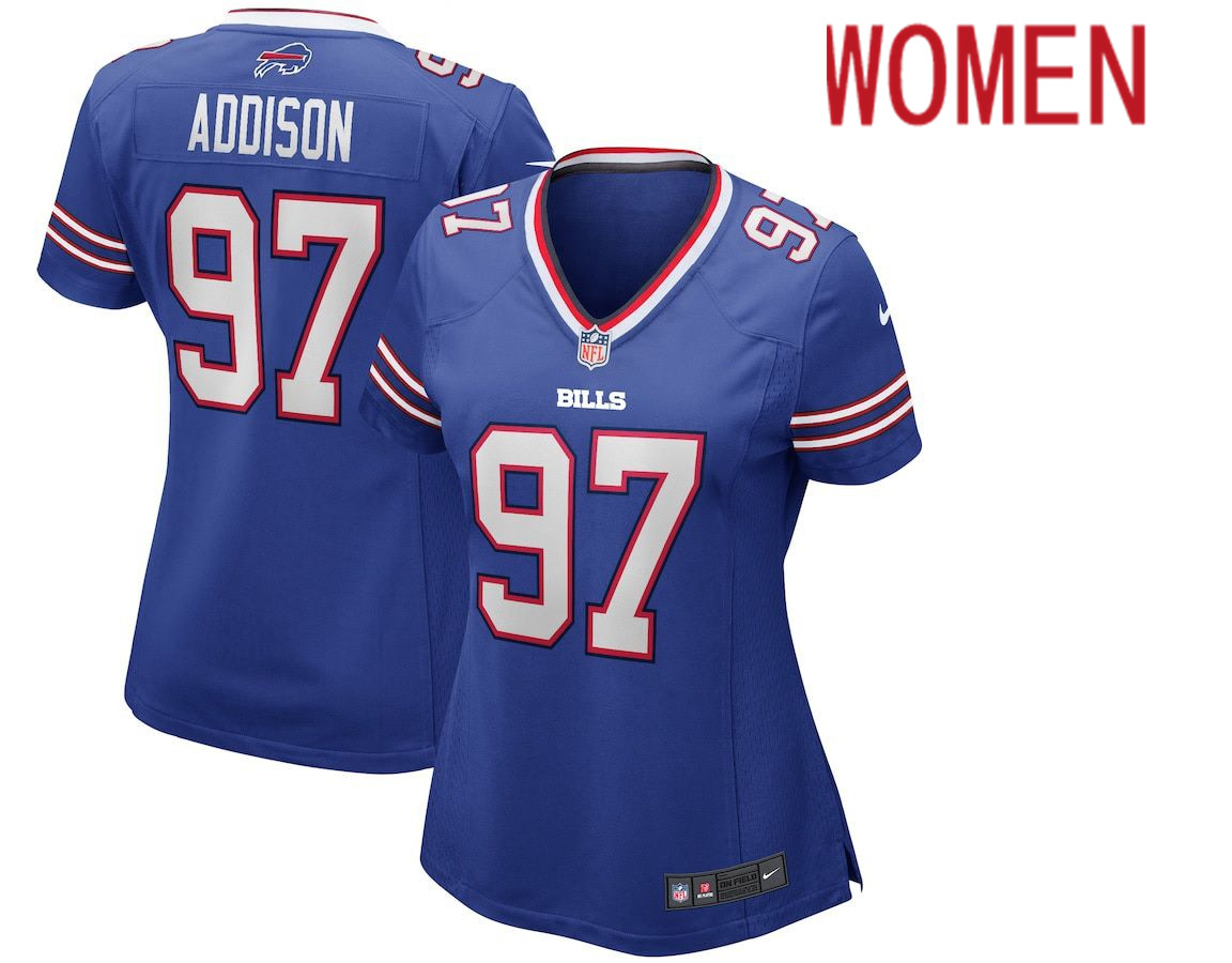 Women Buffalo Bills #97 Mario Addison Nike Royal Player Game NFL Jersey->women nfl jersey->Women Jersey